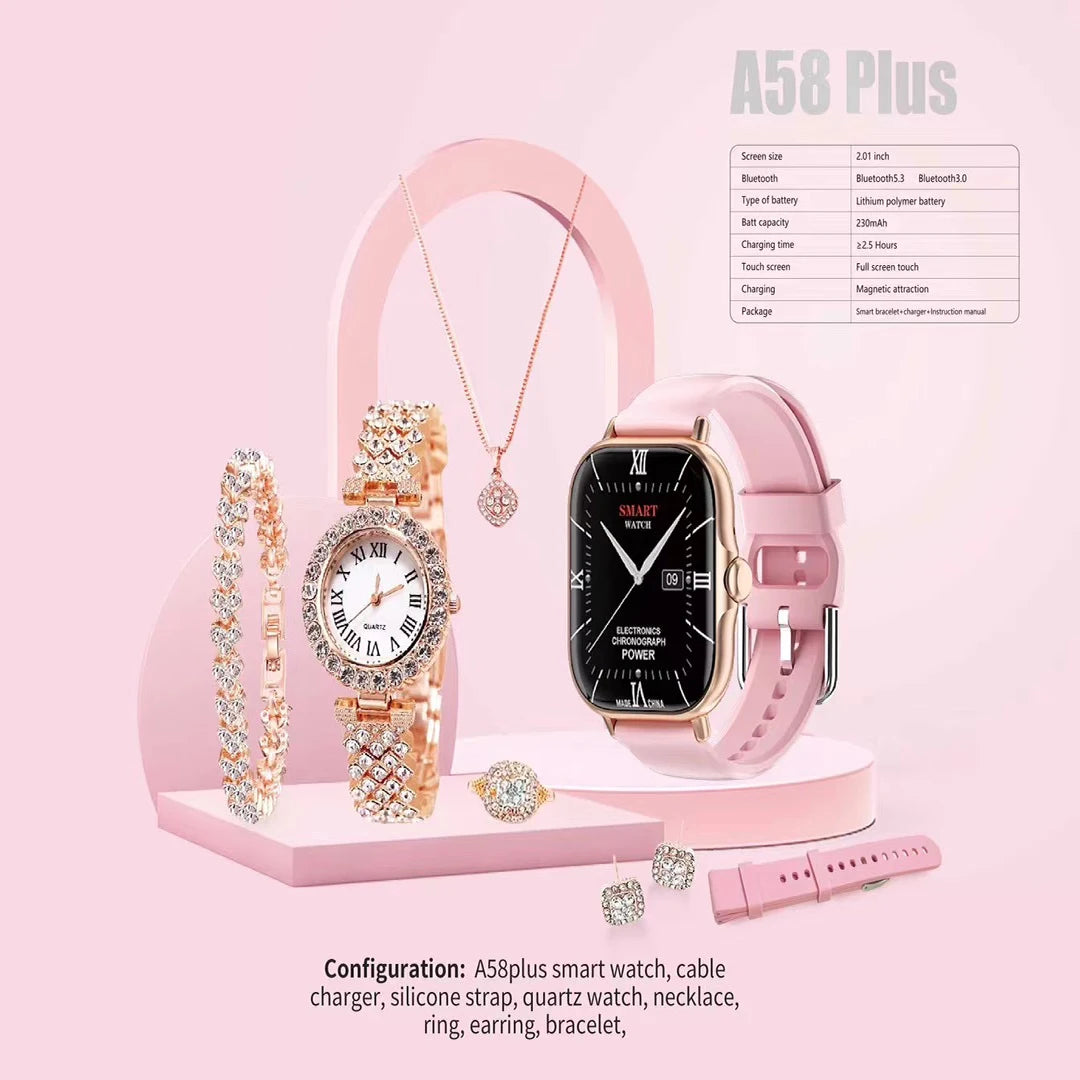A58 PLUS smartwatch set. Silver 2.02-inch HD display large screen NFC support