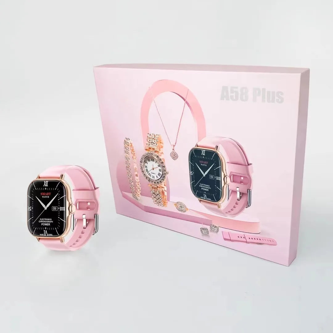 A58 PLUS smartwatch set. Silver 2.02-inch HD display large screen NFC support